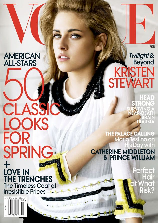 kristen stewart 2011 vogue. Landing the cover of Vogue is