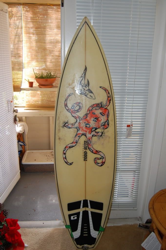 6'1 Island Inspired Thruster fin surboard w/ travel bag