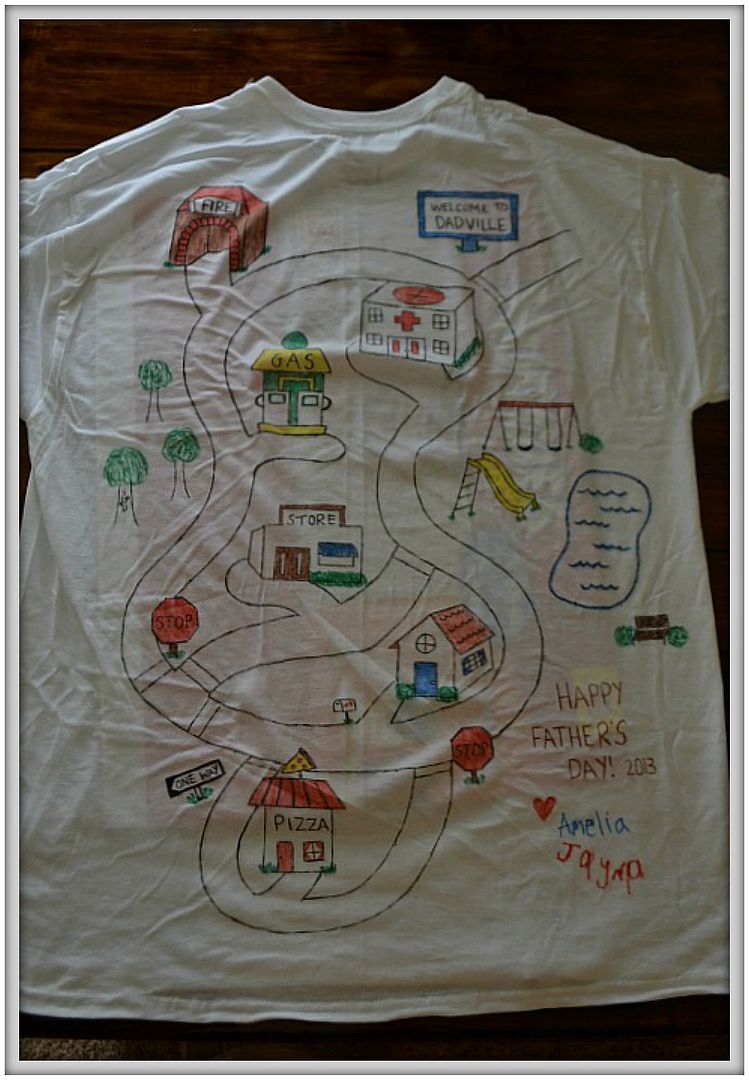 DIY Car Road Map Tee Shirt Tutorial - The perfect Father's Day gift...a massage and quality kid time all in one!