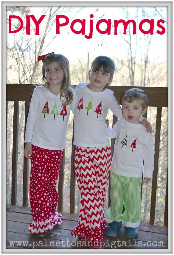 DIY Appliqued Pajama Set Tutorial from Palmettos and Pigtails DIY Appliqued Pajama Set Tutorial from Palmettos and Pigtails