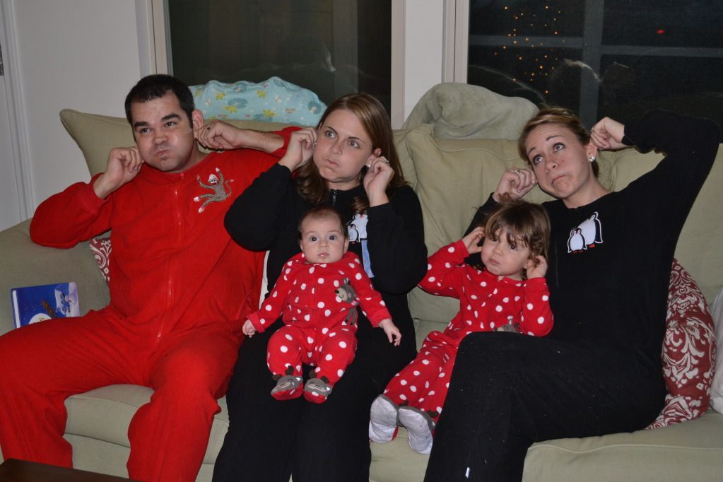 Holiday tradition of footy pajamas on Christmas Eve! Palmettos and Pigtails