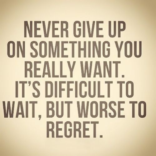 Never Give Up On Something You Really Want