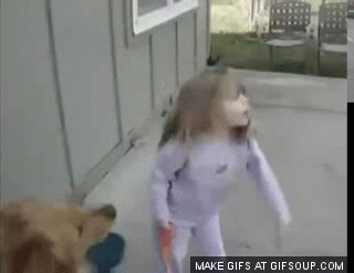 Girl is pulled over by a leashed dog - AnimalsBeingDicks.com