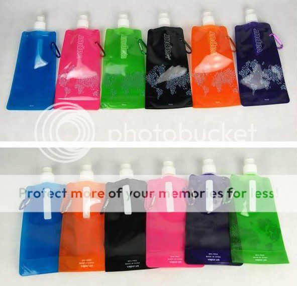   Reusable Water Bottle Bag W/Carabiner 16oz/480ml Sports Hiking  