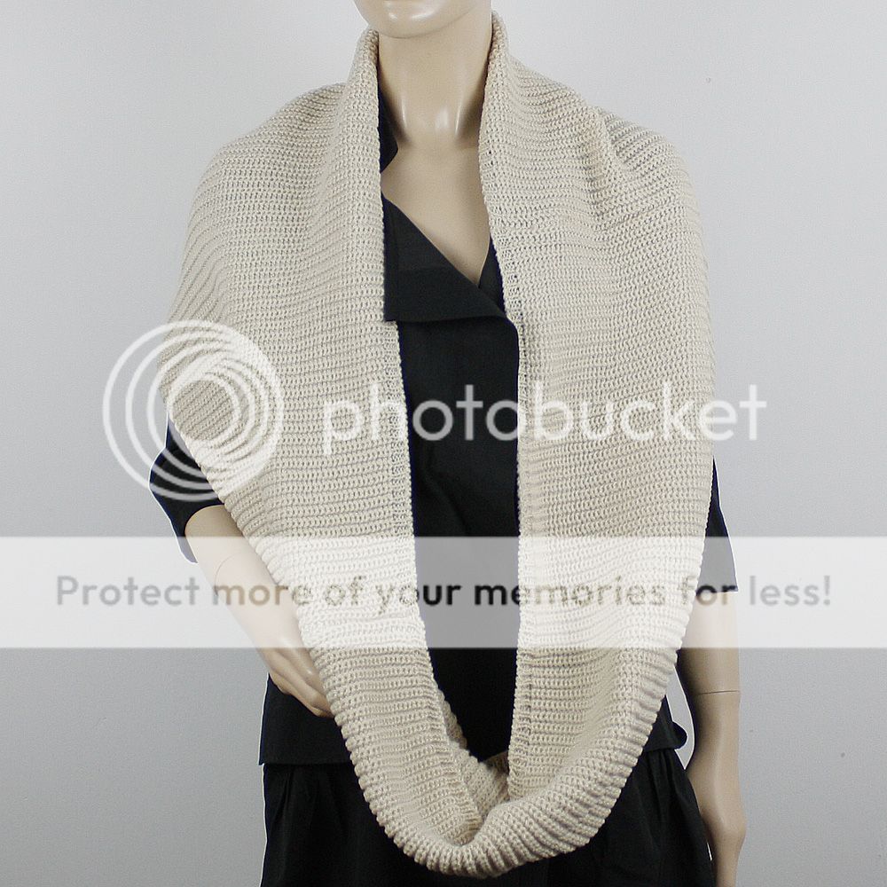 Beige Thick Knit Infinity Circle Scarf Scarves SF063