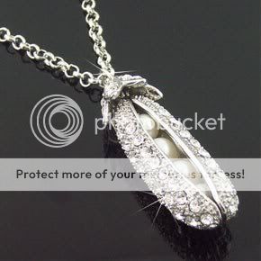 15 Rhinestone Shining Princess Pea Chain Necklace  