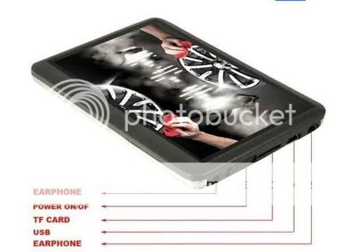 inch 8GB Touch Screen FM  MP4 MP5 Player  