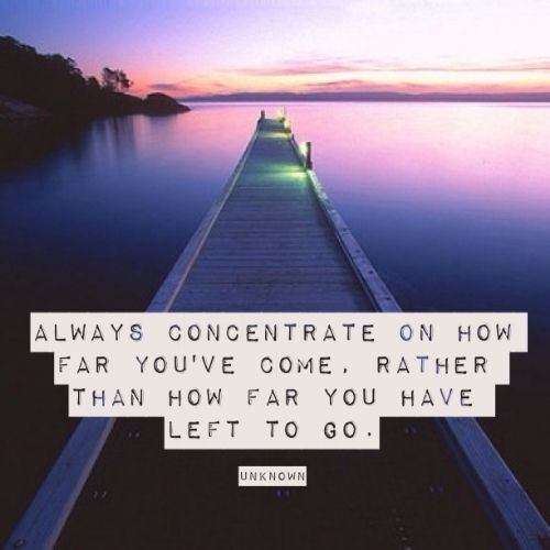 Always Concentrate On How Far You've Come - Picture Quotes