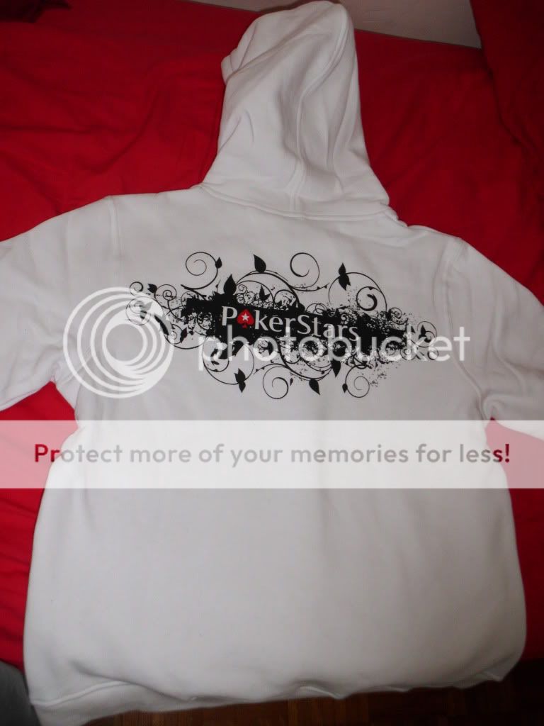 POKERSTARS SWEATSHIRT HOODIE BLACK / WHITE LARGE L  