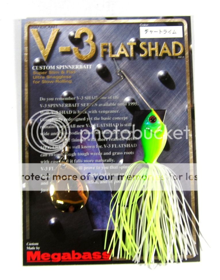 Megabass Spinner Bait V3 Flat Shad Flashing 1/2 oz Chart Lime