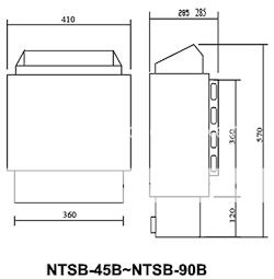 NTSB90SS 9KW Stainless Steel WET&DRY Sauna Heater Stove Outer 