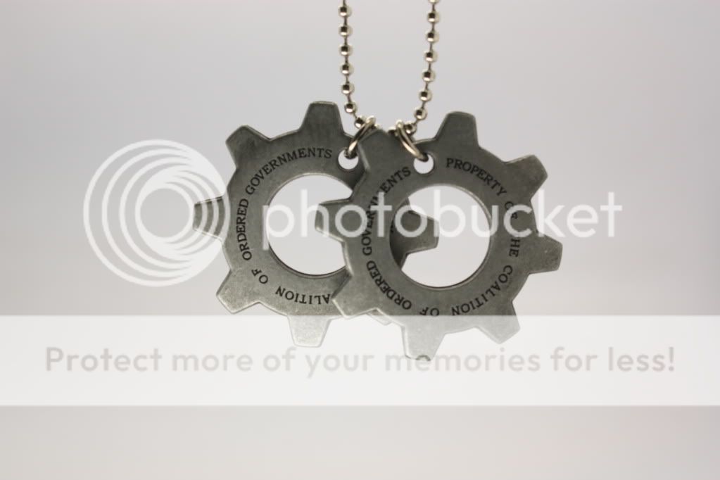   Limited Edition   Gears of War 3 COG Metal Dog Tags [Gunmetal Grey